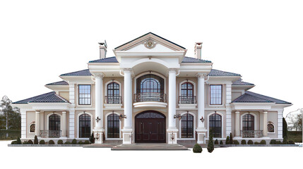 Obraz premium Luxury house isolated on white created with Generative AI