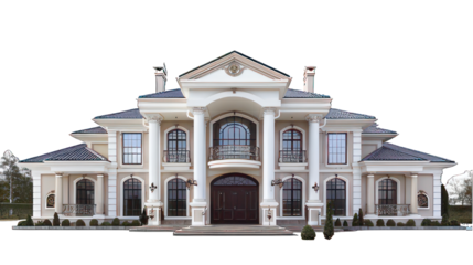 Luxury house isolated on white created with Generative AI