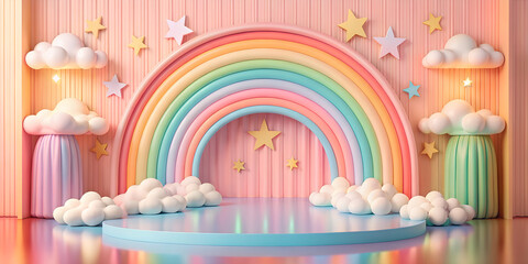 Rainbow kids’ colourful stage