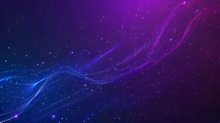 Glowing Blue Mesh Network on Dark Purple Gradient Abstract