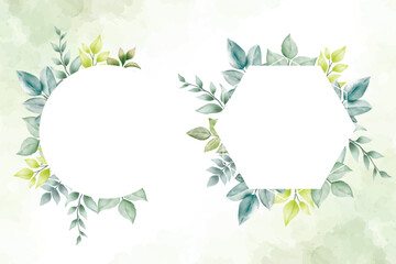 watercolor floral frames template design collection