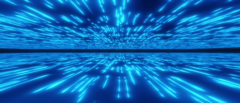 A futuristic hyper-speed neon tunnel. Hi tech background