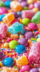 Fototapeta premium Candy pattern background very cool. Copy space area for text. Background, banner, template, events card.