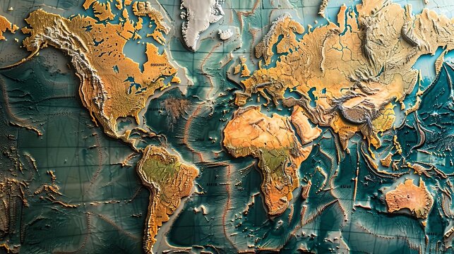 An earthquake epicenter map showing tectonic plate boundaries and recent seismic activity,