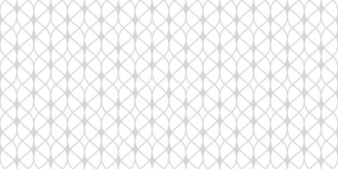 Vector mesh seamless pattern. Abstract graphic minimal background with thin wavy lines, delicate lattice, texture of lace, weaving, net. Subtle beige and white repeated design for decor, wallpaper