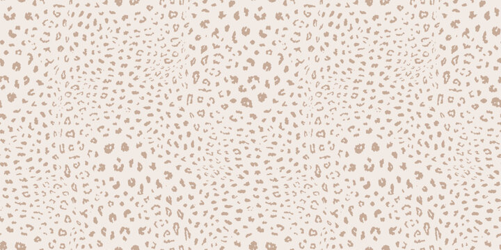 Leopard print pattern. Vector seamless background. Trendy animal skin texture of jaguar, leopard, cheetah, panther, puma, cat fur. Safari pattern with small spots, dots. Repeated leo skin design