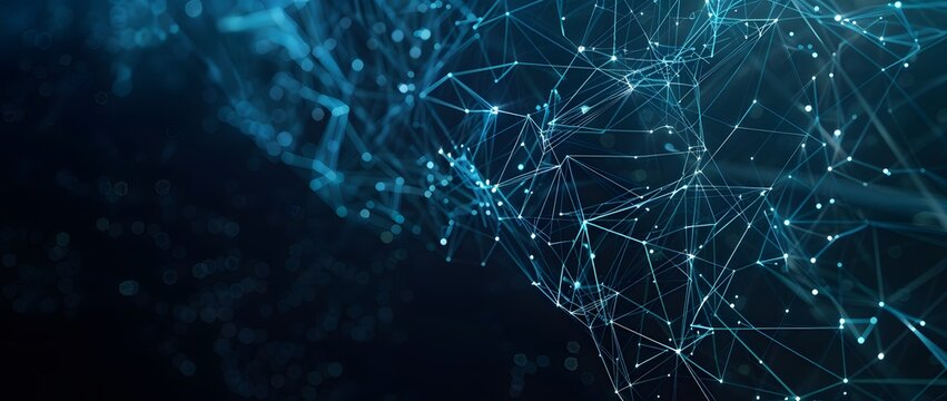 Abstract Background with Blue Glowing Plexus Lines and Dots