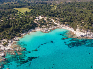 Sithonia coastline near Orange Beach, Chalkidiki, Greece