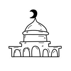 mosque line sketch icon