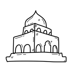 mosque line sketch icon