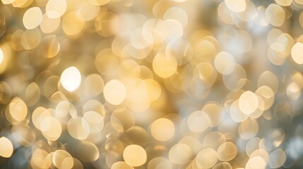 Beige and White Bokeh Lights Abstract Background