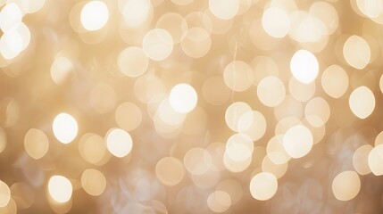 Soft Beige and White Bokeh Lights Abstract Background