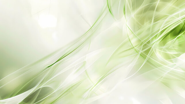 Pale White and Light Green Wave Background - Subtle Gradient Design