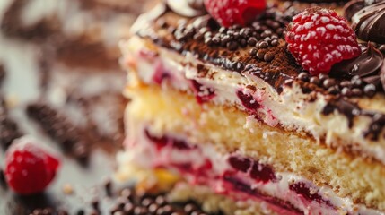 Macro food shot on the texture of cake.