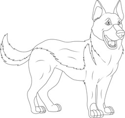 American dog coloring page for kids and  adults