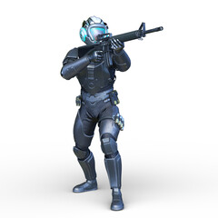 サイバー戦士　3DCGレンダリング