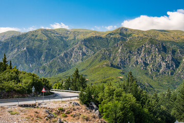 Road in the mountains of the Albanian Riviera