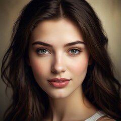 Fototapeta premium Full face brunette hair