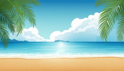 best travel landscape paradise beach tropical island background beautiful palm trees closeup sea waves sunshine blue sky clouds luxury travel summer vacation website design zen inspire wallpaper