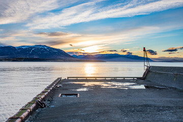 Sunset in eyjafjordur in north Iceland