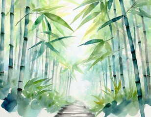 Bamboo forest illustration