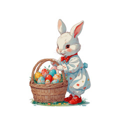 easter bunny and easter eggs