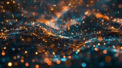 Naklejka premium Futuristic Abstract Background with Glowing Orange and Blue Lights