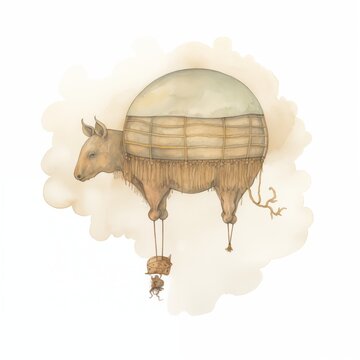recommend clip art: Psychedelic Watercolor blimp in the air
