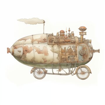 recommend clip art: Psychedelic Watercolor blimp in the air