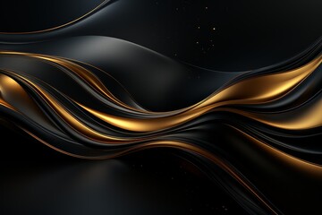 Minimalist Abstract Elegant Golden And Black 3D Background