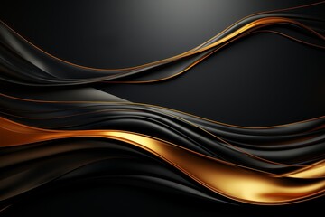 Minimalist Abstract Elegant Golden And Black 3D Background