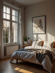 Cozy bedroom in the morning