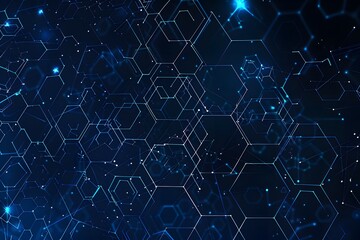 Blue abstract hexagon pattern background for technology and science