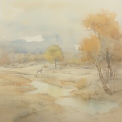 Psychedelic Watercolor forest