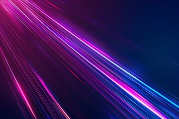 Neon Light Lines on Dark Gradient Abstract Background