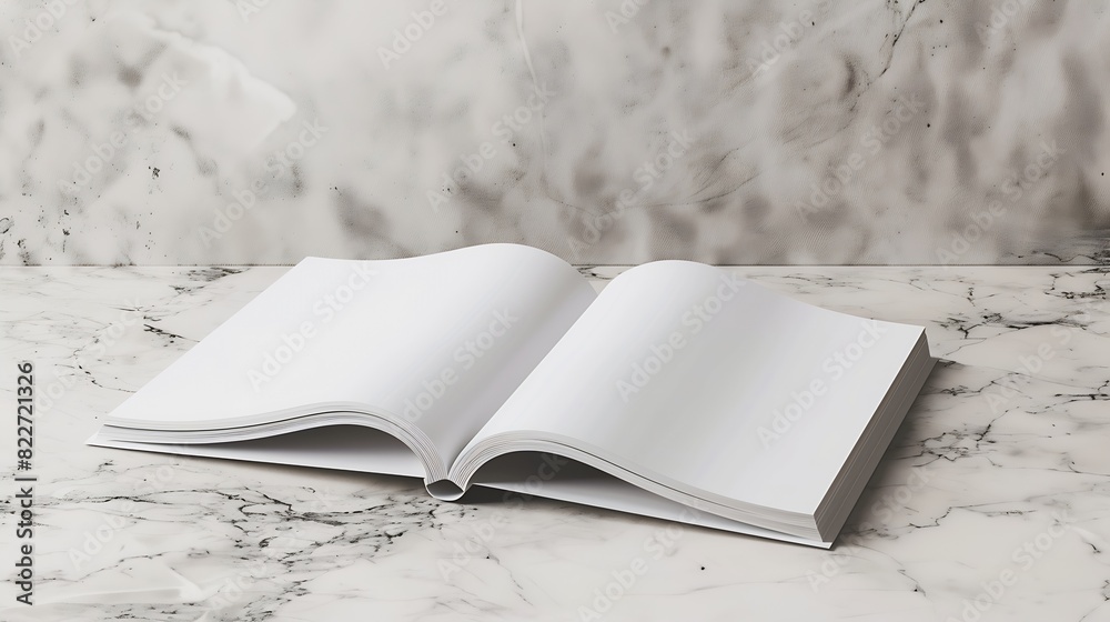 Aufkleber Mock up view of an open magazine  3d rendering : Generative AI