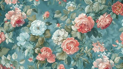 Vintage Floral Wallpaper - Elegant Botanical Patterns in Vibrant Colors for Timeless Interiors