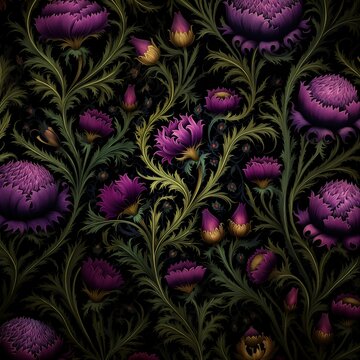 Flower pattern background thistle paisley