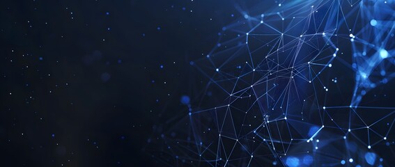 Abstract Low Poly Wireframe Design with Polygonal Lines and Dots