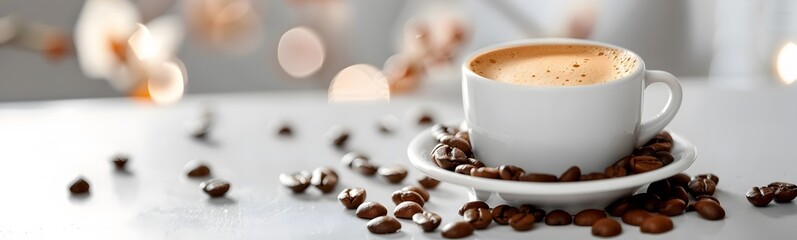 Fototapeta premium coffee on white table
