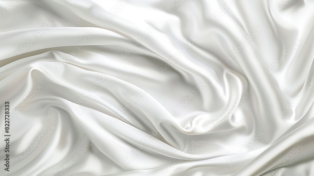 Poster abstract white satin silky cloth for background fabric textile drape with crease wavy foldswith soft