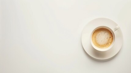 cup of coffee over white background : Generative AI
