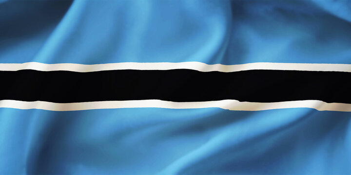 Botswana waving flag background.3D illustration of Botswana flag
