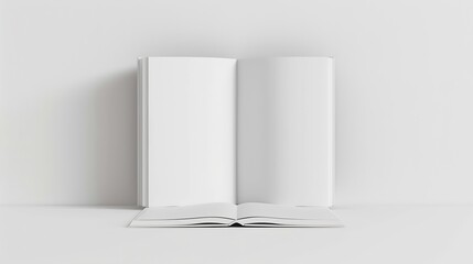 front view of blank book  on white background : Generative AI