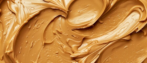 Dulce de leche texture from above full frame background banner