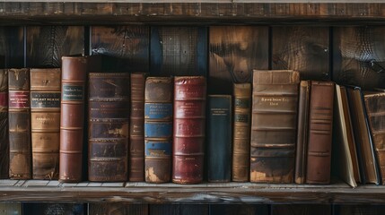 old books on wooden shelf : Generative AI