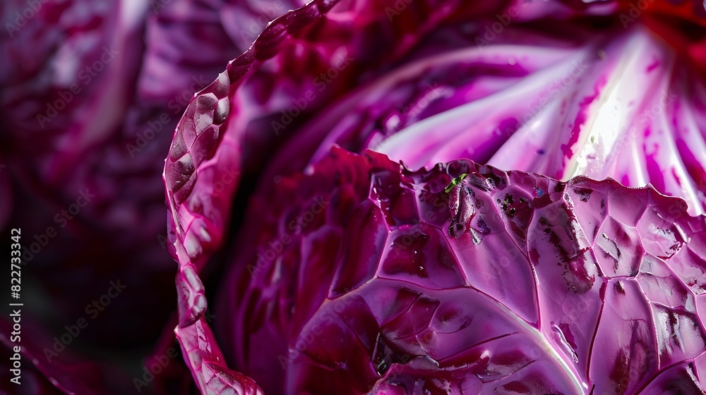 Poster close up photo of red cabbage : generative ai