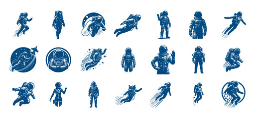 21 set silhouette of astronaut © creative