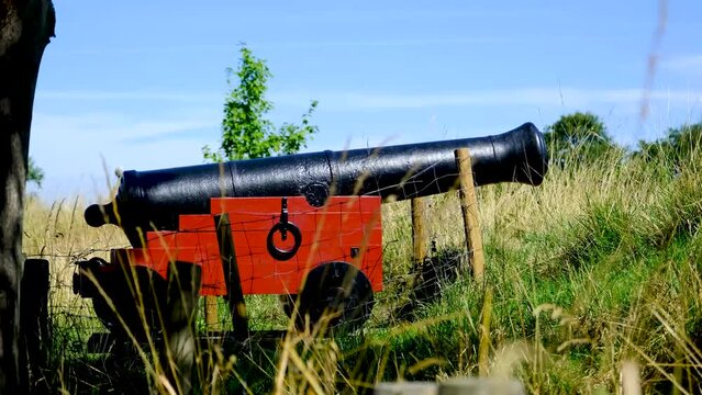 Cannon at a defensive bastion in the fortified city of Brielle, Netherlands.