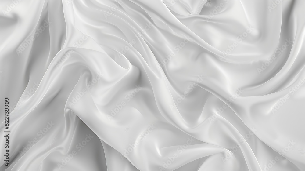 Poster abstract white satin silky cloth for background fabric textile drape with crease wavy foldswith soft